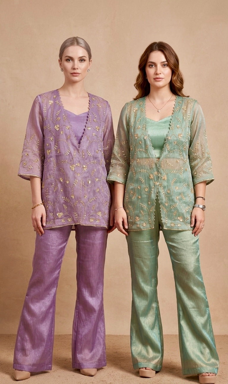 Tissue Jaal Jacket set